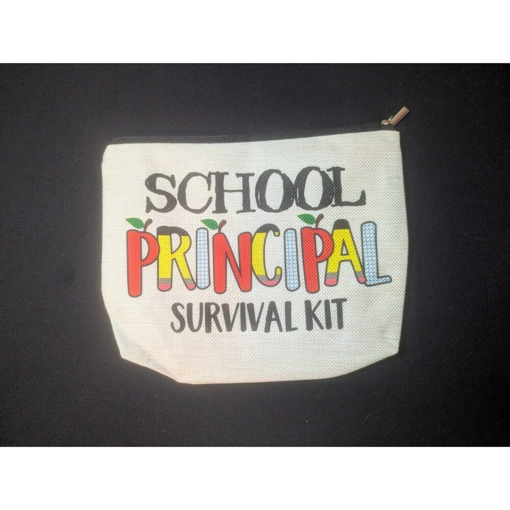 School Principal Survival Kit Gift Makeup Cosmetic Travel Bag